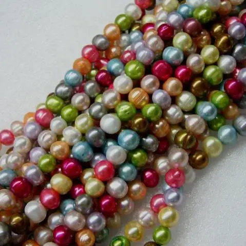 

New Arrival Unique Pearls Jewellery Store Natural Multicolor 7mm Freshwater Potaot Real Pearl Loose Beads DIY Handmade Making
