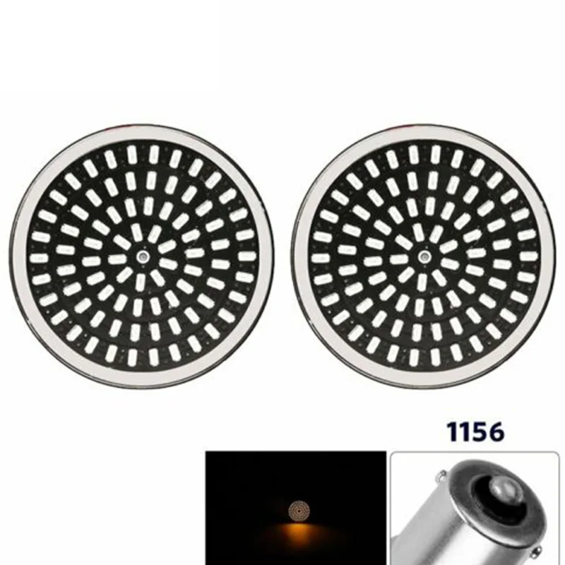 Motorcycle Bullet Turn Signal Indicator Light Lamp 1156 1157 LED Inserts for Touring Sportster Glide Dyna FLSTF CVO |