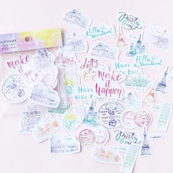 

40 pcs/Bag Colorful Letters Travelling Notes Decorative Stickers DIY Craft Stick Label