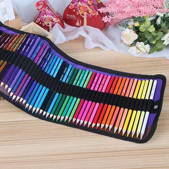 

Black Color School Pencil Case Roll 50 Holes Penal Pencilcase Canvas Large Pen Bag For Girls Boys Stationery Pouch