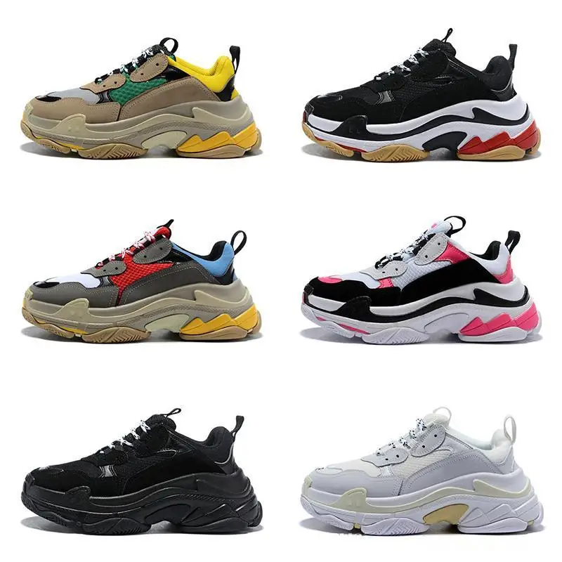 

Fashion Designer Paris 17FW Triple S Sneakers for Men Women Black Red White Green Casual Dad Shoes