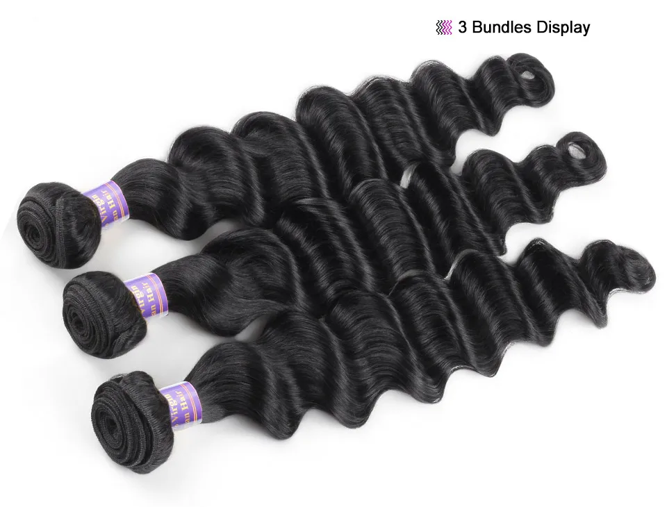 Pacotes de Onda Solta com Fecho Pacotes com Fechamento Humano com Frontal Allove Profunda Cabelo Peruano Remy 100% Pacotes Não 11 fecho cabelo peruano pacotes com fechamento não