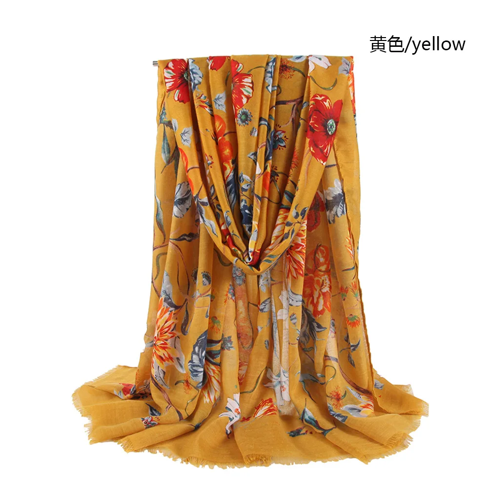 

2019 Newest Women Floral Pattern Gold Foil Scarf 6Colors 10pcs/lot
