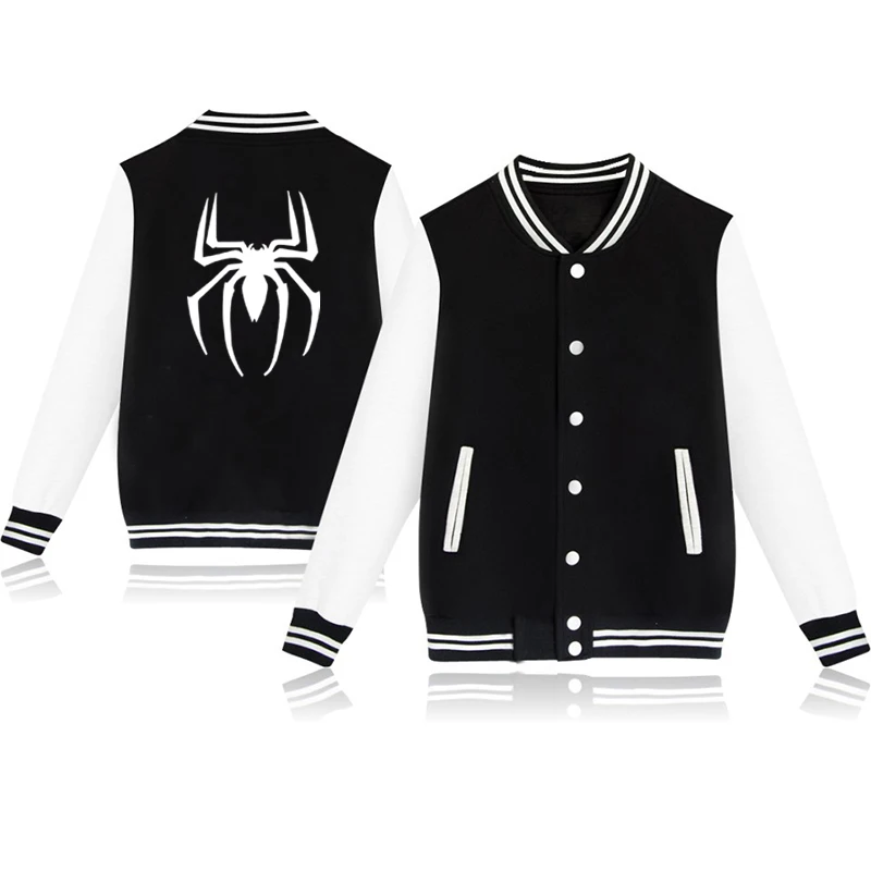 

Spider-man Printed Jackets and Coats Unisex Casual Single Breasted Baseball Uniform Autumn Women Men Fashion Baseball Jacket