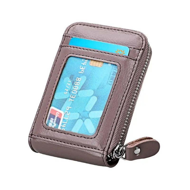TRASSORY натуральная кожа Rfid Блокировка 14 слотов бизнес кредитный ID держатель для карт кошелек женский маленький бумажник для карт безопасности - Цвет: Taro Pink