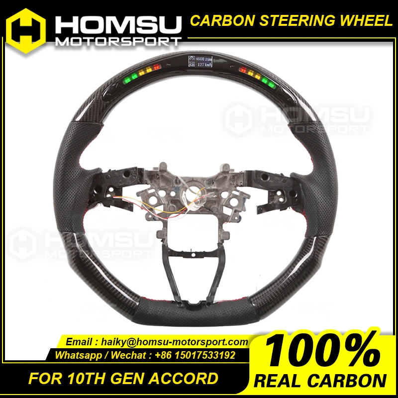 Led Carbon Fiber Steering Wheel Compatible With Honda 18 Accord Ohc Motors Led Carbon Fiber Steering Wheel Steering Wheels Horns Aliexpress