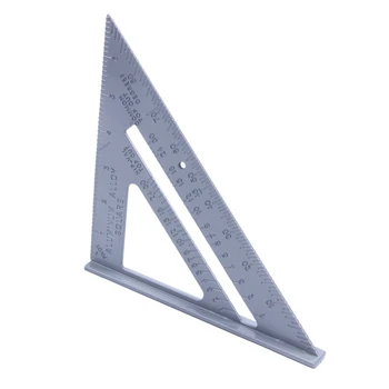 

185*185*260mm Speed Square Protractor Miter Framing Measurement Ruler For Carpenter Silver