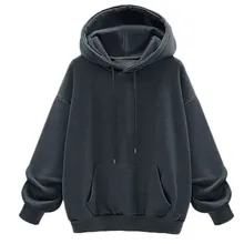 Модная женская однотонная толстовка с капюшоном и длинными рукавами, однотонная толстовка с капюшоном, зимняя бархатная утепленная куртка