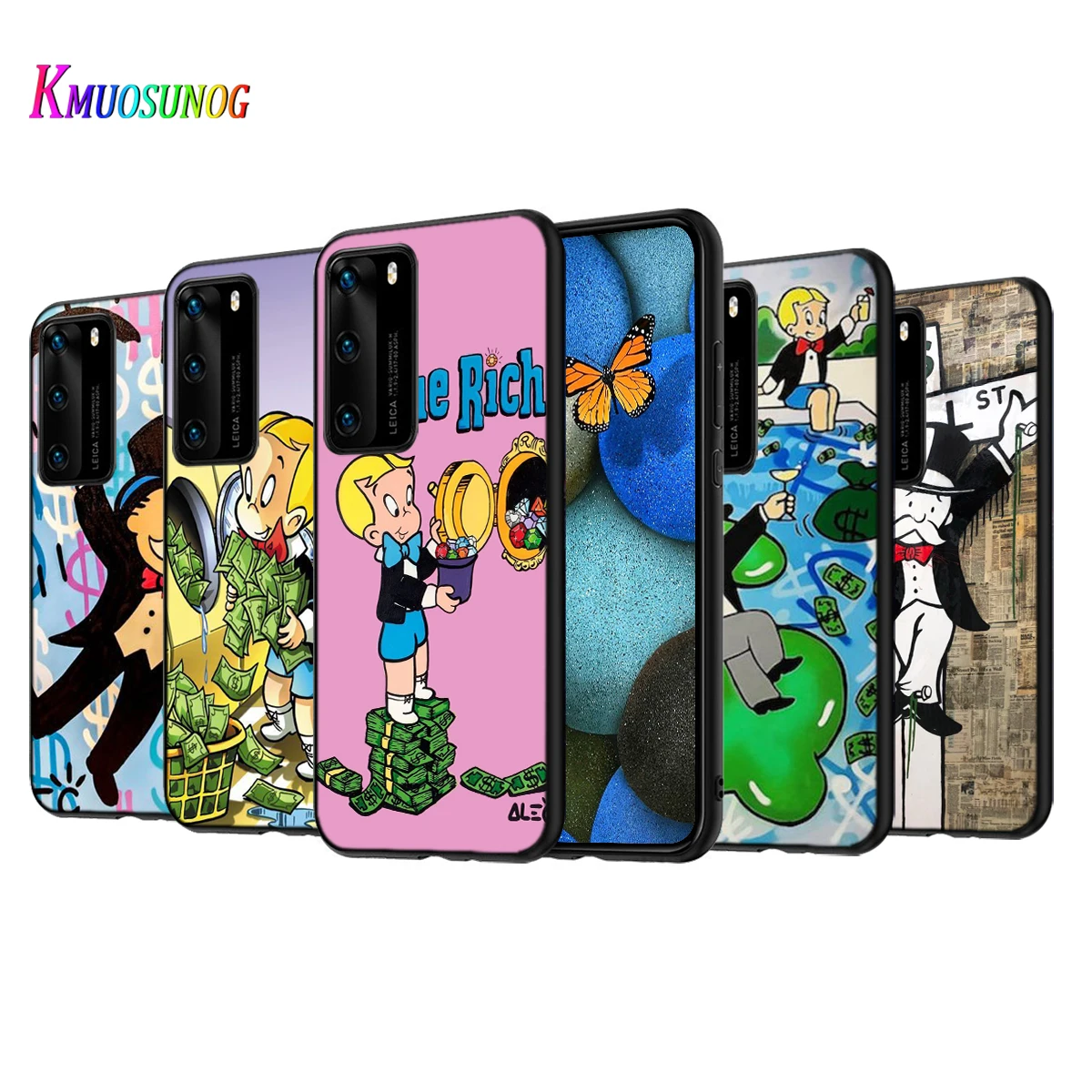 Силиконовый чехол с мультипликационным долларом для Huawei P50 P40 P30 P20 Pro P10 P9 F8 Lite E Plus