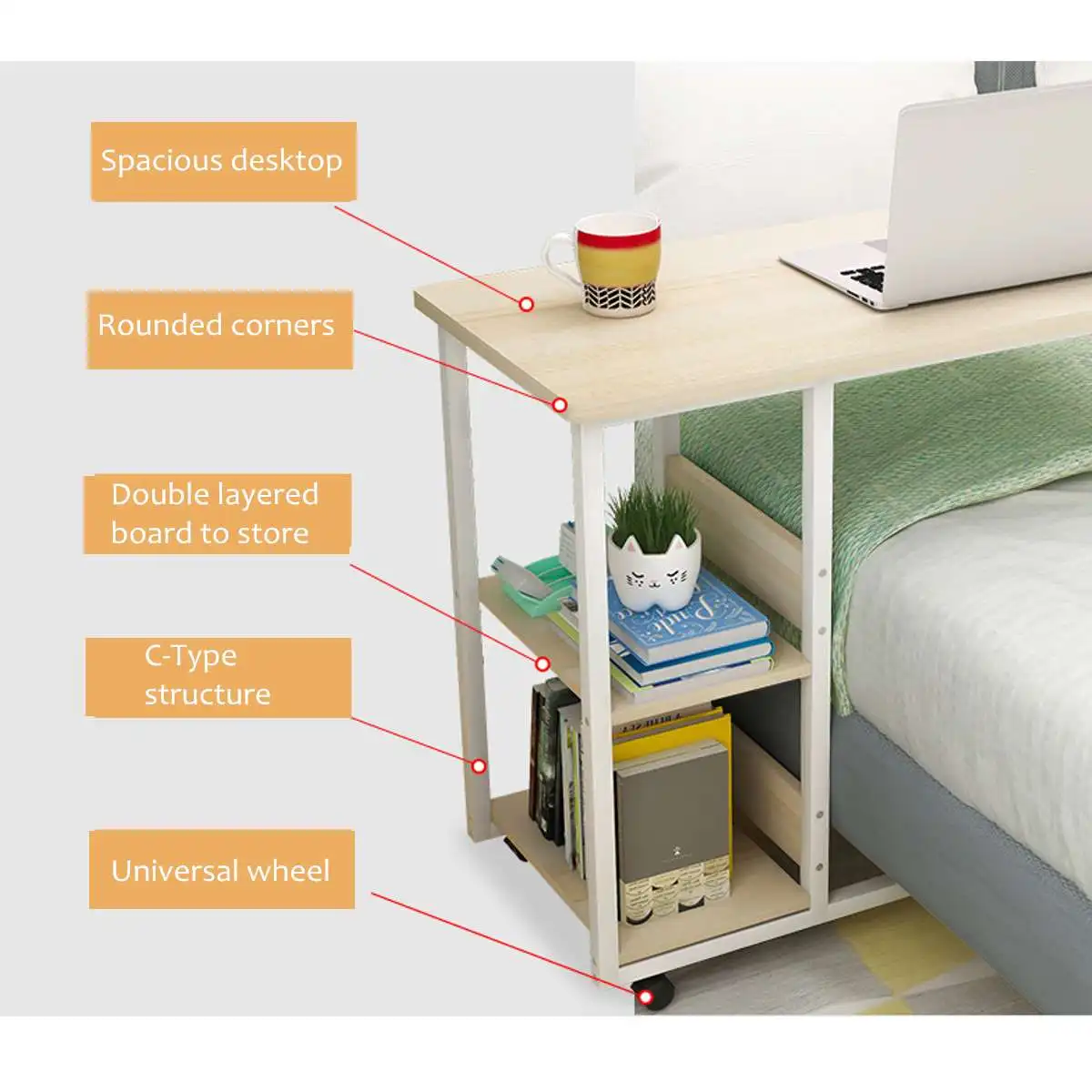 

Simple Folding Lazy Bedside Laptop Desk Coffee Table Home Mobile Small Table