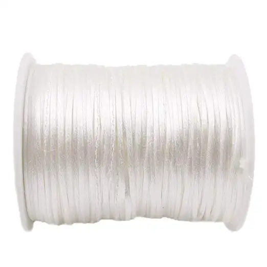 Bite Bites 1pc Satin Silk Rope Nylon Cord Colorful 1mm 80m Baby Teether Accessories Teething Necklace Rattail Cord DIY Tool Toys White Rope