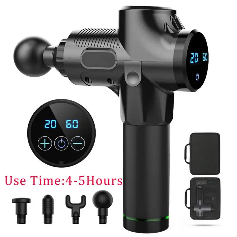 

1200-3300r/min Electric Muscle Massager Therapy Fascia Massage Gun Deep Vibration Muscle Relaxation Fitness Equipment with Bag