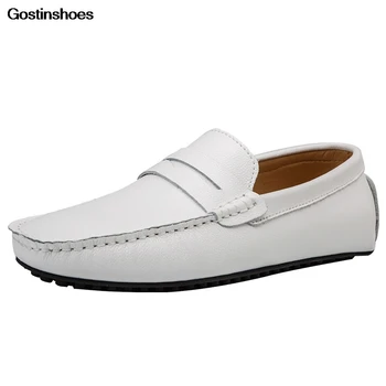 

Chaussure Homme Cuir Men Shoe Drivers Luxury Shoes Loafers Cow Leather Slip-on Rubber Soft Sole Summer Genuine Leather Solid