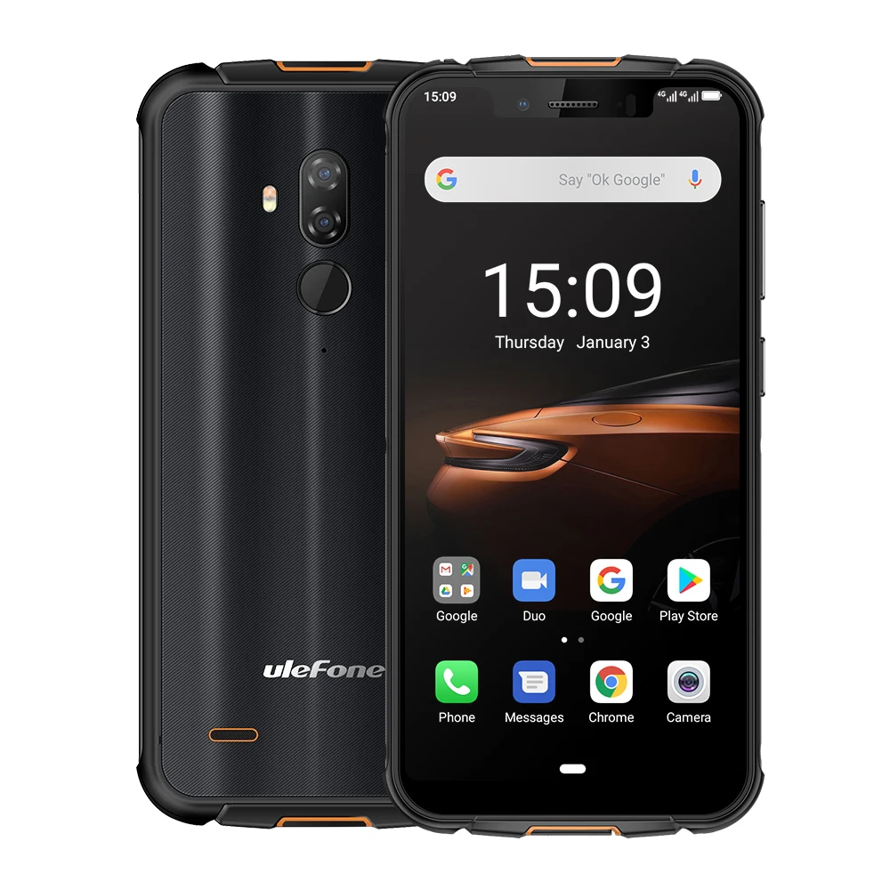 Ulefone Armor 5S 5,85 ''водонепроницаемый IP68 NFC прочный MT6763 Otca-core Android 9,0 4 Гб+ 64 Гб Беспроводная зарядка 4G LTE мобильный телефон - Color: Black