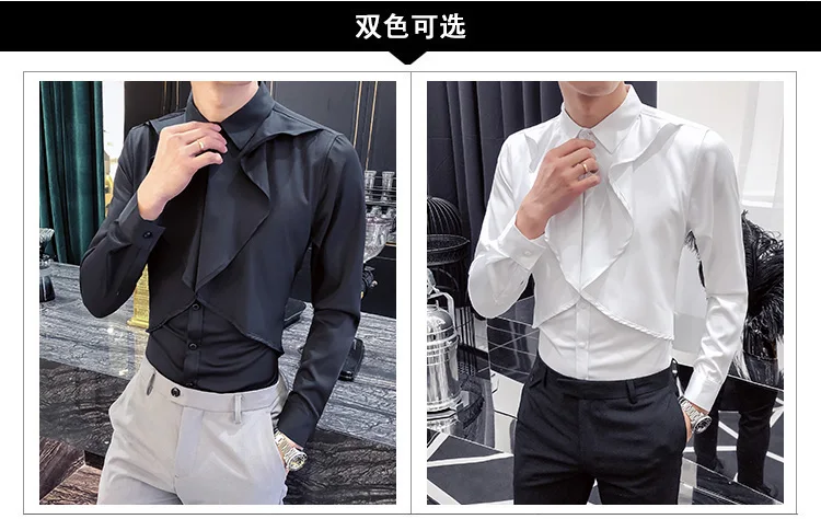 New fashion Men's autumn Evening dress Business shirt/Male retro style slim fit Leisure pure cotton long sleeve shirts 3XL