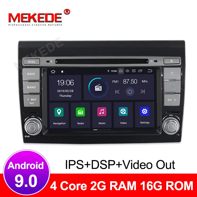 Excellent MEMEKEDE Touch IPS screen 8 core MP5 Player Android 9.0 Car Multimedia Video Player GPS  For Fiat Bravo 2007-2012 auto radio BT 2