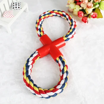

Dog Rope Toy for Aggressive Chewers - Knot Rope 8-Shape Dog Training Toys Strong Tug of War Dog Chew Toy for Dog Pet Puppy