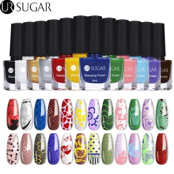 

UR SUGAR 6ml Nail Stamping Polish Colorful Nail Art Stamp Plate Printing Polish Candy Colorss Varnish varnish Stamp Polish DIY