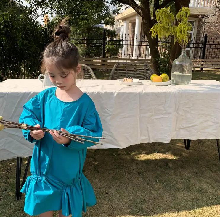 Платье для девочек в Корейском стиле, весенние хлопковые модные платья для маленьких девочек, детская одежда, От 2 до 7 лет