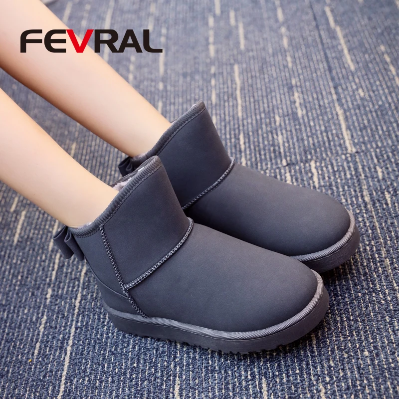 

FEVRAL Woman Boots Plus Size 40 Snow Boot For Woman Winter Shoes Fashion Ankle Botas Mujer Warm Plush Insole Casual Shoes Woman