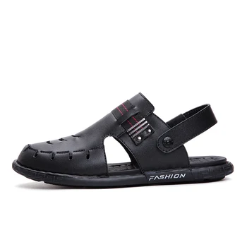 

dress on leather beach masculino couro men 39 summer sandalia in man white male footwear slippers roman sandalias big rubber s