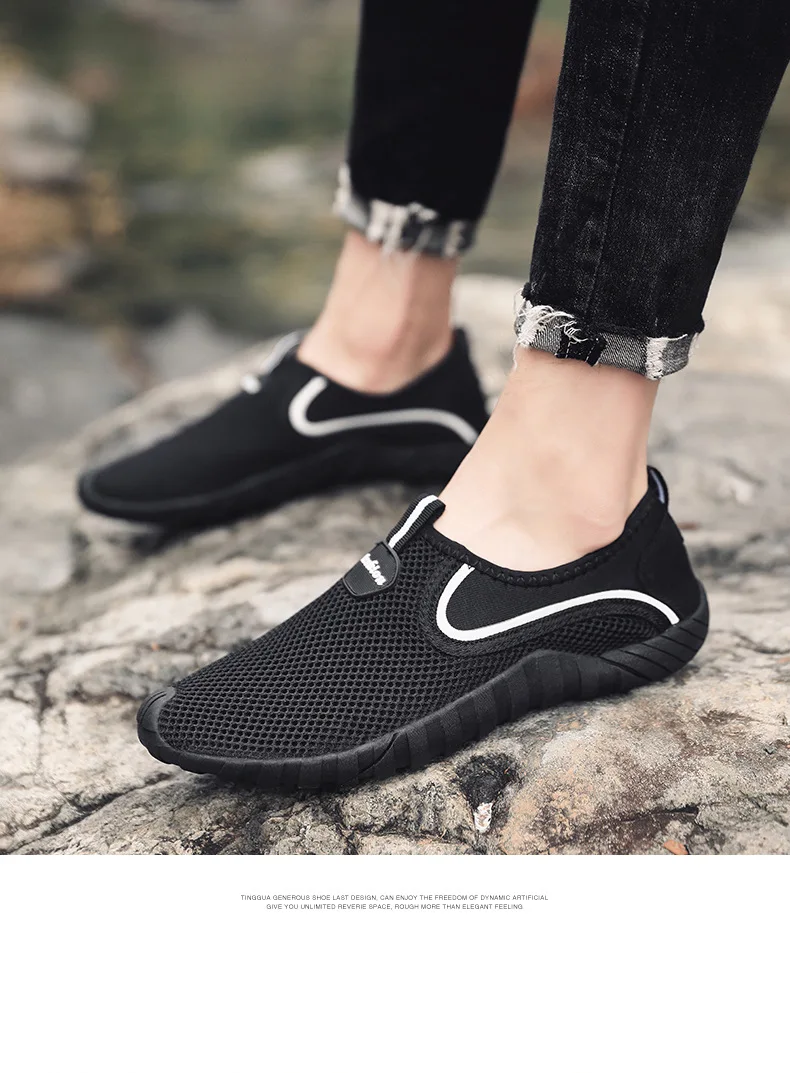 Light-Single Layer Mesh Breathable Shoes Men's Suitable Outdoor Open Country Summer Day Travel Shoes Mountain Climbing Mesh Shoe
