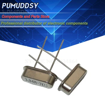 

100PCS hc-49s 3.84 MHz passive oscillator quartz resonator HC49S 49S 3.84M 3.84MHz crystal