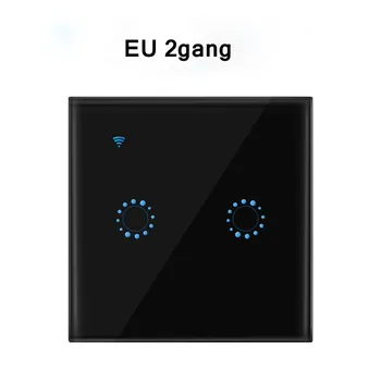 

Dimamble WiFi Smart Light Switch 2 GANG Touch Control Stepless Dimmer Switch Remote Control Alexa Google Assistant IFTTT