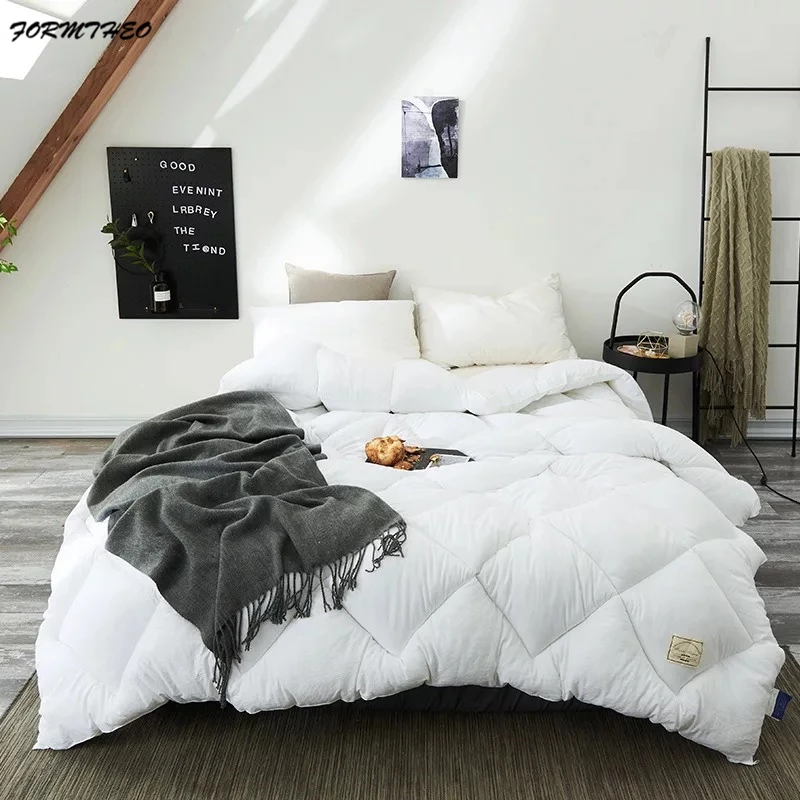 cotton quilt VESCOVO зима осень хлопковые стеганые одеяла плед двуспального размера хлопок заполненное одеяло для кровати 200*230 220*240 см - Цвет: cotton quilt
