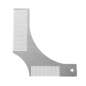 

Stainless Steel Shaving Brush Beard Styling Shaping Template Comb Tool For Men Q1QD