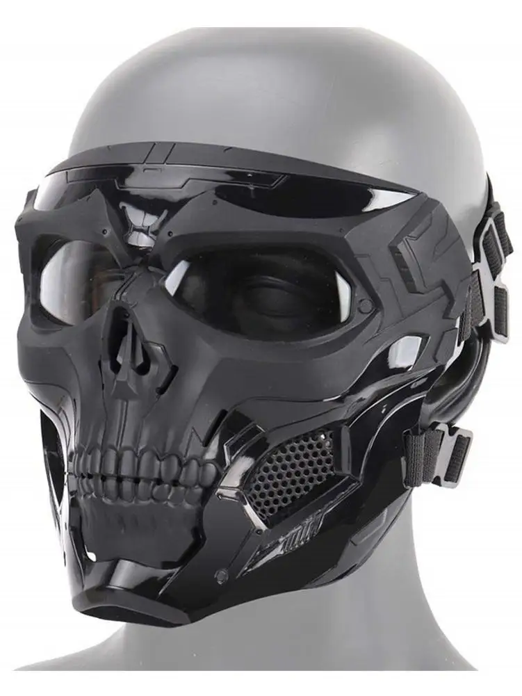 Страшная маска скелет, череп на Хэллоуин маска для страйкбола маска крутая маска-череп на половину лица маски для игры вечерние виды спорта охота на вечерние Косплей