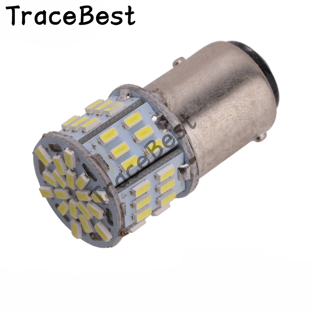 

2pieces White 1156 P21W Ba15s 54 3014 SMD LED Brake Tail Turn Signal Rear Light Bulb Parking Light 12V