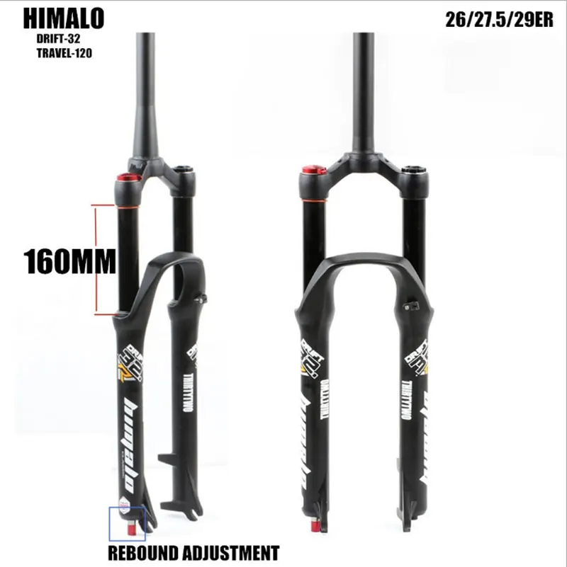 HIMALO MTB Suspension Air Fork Travel 160mm 26 27.5 29er Rebound Adjustment Quick Release QR Tapered Straight Tube High Quality | Спорт и
