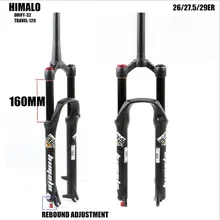 HIMALO MTB Suspension Air Fork Travel 160mm 26 27.5 29er Rebound Adjustment Quick Release QR Tapered Straight Tube High Quality