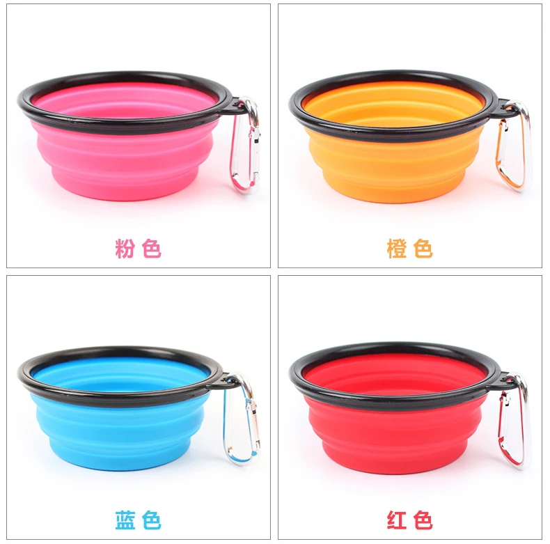 Supplies Nursing Portable zhe die wan Outdoor Dog Bowl Supplies Water Bowls gou liang wan Cat Dog Pet