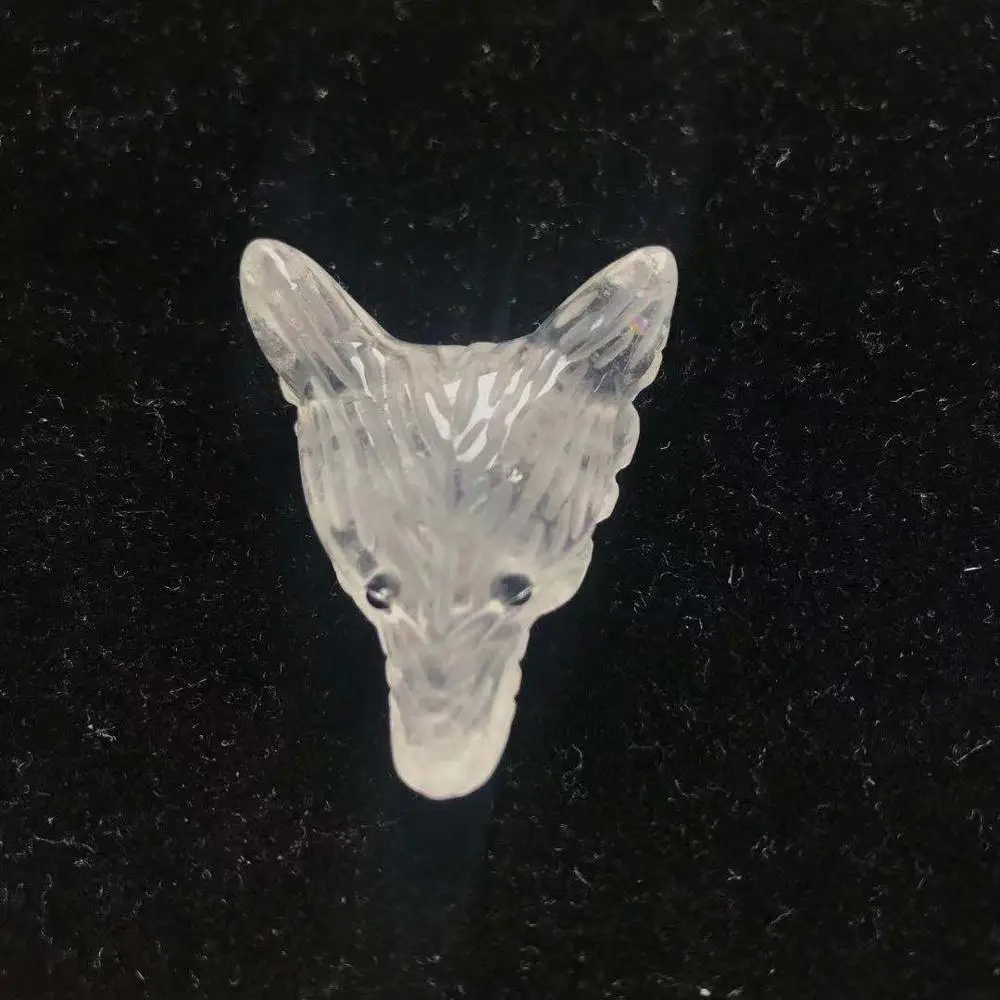 clear quartz Натуральный Кристальный розовый прозрачный кварц Волчья Голова ручное резное Исцеление драгоценный камень Опалит кварцевый кристалл содалит Аметист для домашнего декора - Цвет: clear quartz
