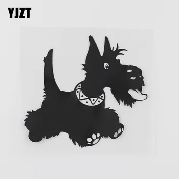 

YJZT 11.2CMX10.3CM Cartoon Scottish Terrier Dog Decal Vinyl Car Sticker Black/Silver 8A-0571