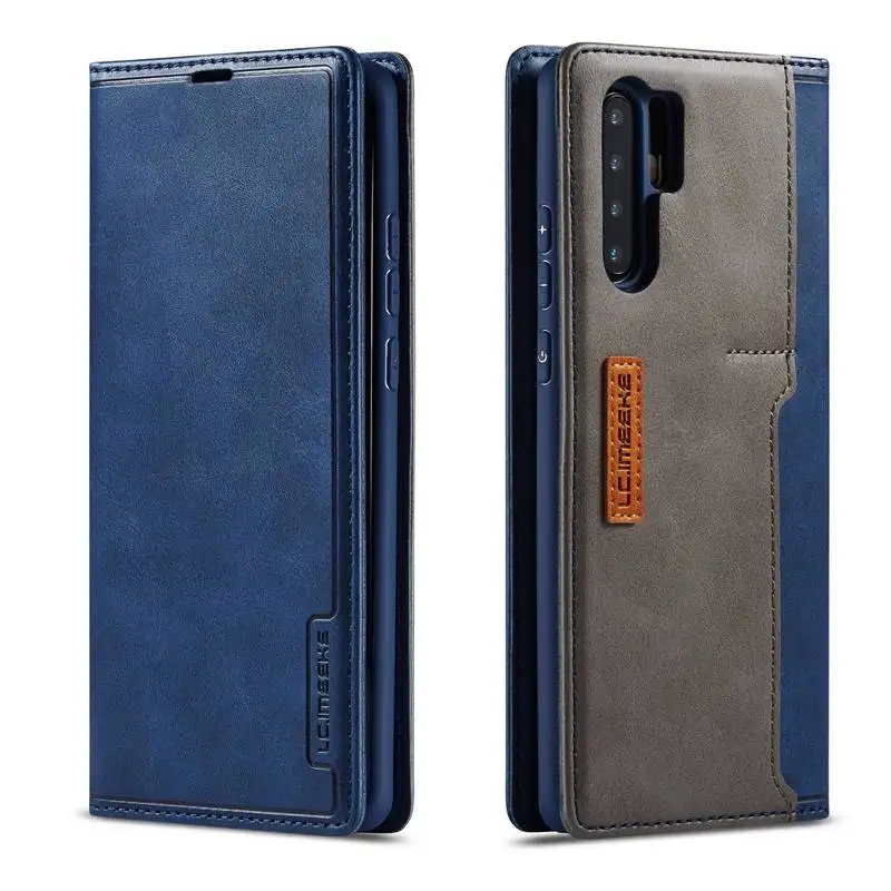blue grey P30 Pro Кожаный чехол для huawei P30Pro чехол Комбинированный футляр Магнитный чехол для huawei P30 корпус кошелек Карманный мешок - Цвет: blue grey