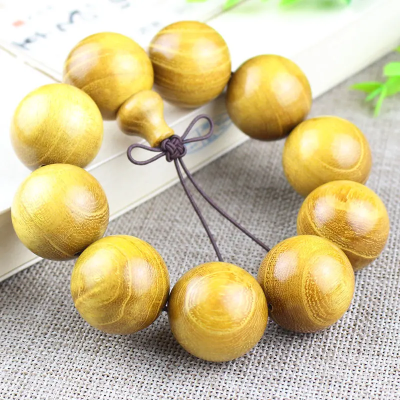 

Gold Wooden Bracelet 25MM Small Hole Seiko Men's Prayer Beads Rosary Pieces