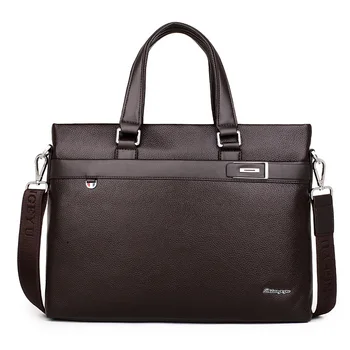 

New Style Full-Grain Leather Men'S Bag Hand Shoulder Oblique Computer Briefcase Large Capacity Fashion