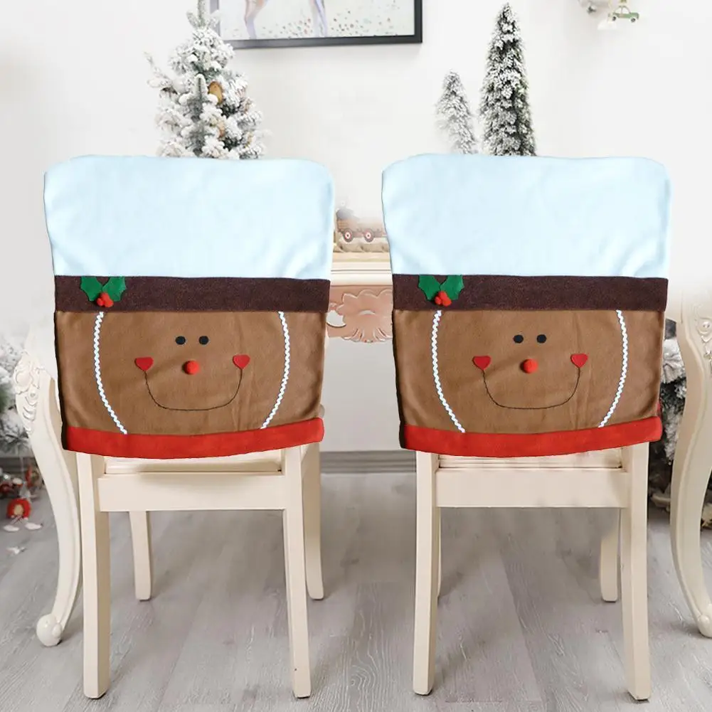 

Christmas Decoration Spandex Chair Cover Dining Room Chair Slipcover Biscuit Wedding Hotel Covers Chair Christmas Stretch E5P9