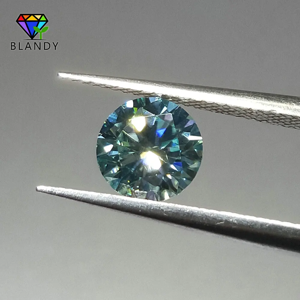 

Free shipping 3.0mm to 11mm blue color moissanites round brilliant cut sic material loose stone for jewelry
