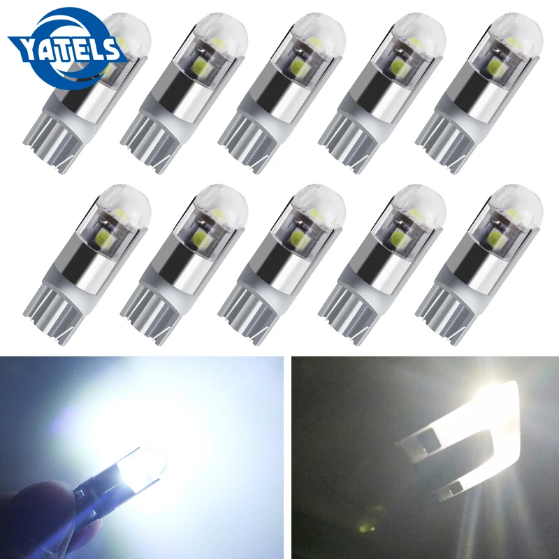10 шт 12V 24V T10 3030 3 SMD 194168 W5W светодиодный ширина светильник 360Lm Плавная чтение шарик