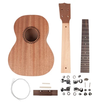 

Sapele Ukulele DIY Kit, 26inch Tenor Ukulele 4 String Guitar Make Set