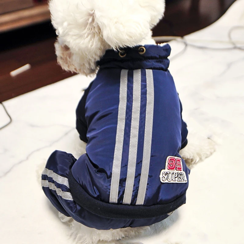 Warm Winter Pet Dog Coat clothes Thick fleece inside dog Jumpsuits overall Pet Parkas Outfit Clothing for teddy poodle small pet