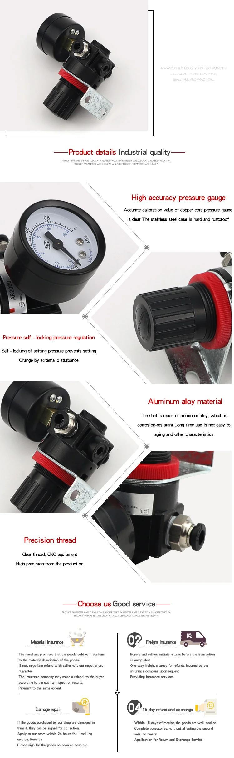 Редукционный клапан давления регулирующий клапан ar2000 пневматический Регулируемый воздушный клапан регулирования давления Регулятор подачи воздуха
