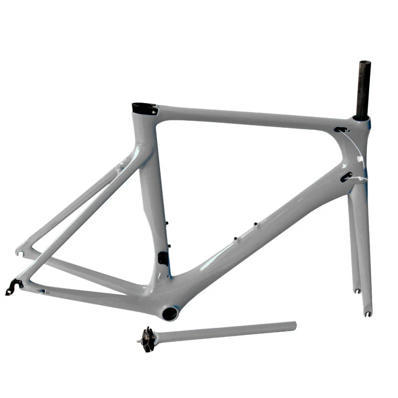 Углеродная велосипедная дорога рамка Di2 без логотипа механического гоночного велосипеда Brompton углеродная фиксированная Шестерня велосипедная Рама - Цвет: Светло-серый