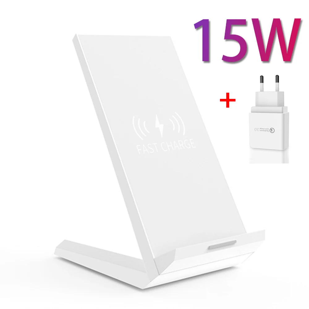 Cargador Inalambrico15W быстрое Qi для Iphone 11 Pro Max Xiaomi Mi9 samsung S9 S10 Note 10 Plus Беспроводное зарядное устройство 15 Вт Подставка для зарядки - Цвет: orange