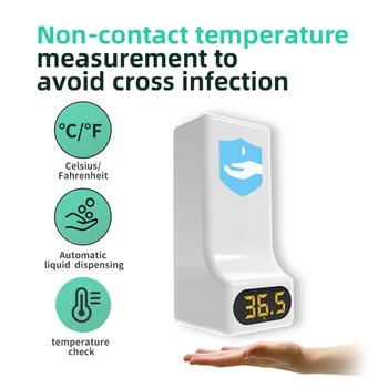 

2 in 1 Infrared Thermometer Auto Sensor Foam Soap Dispenser Palm Temperature Measurement Hand Washing Machine