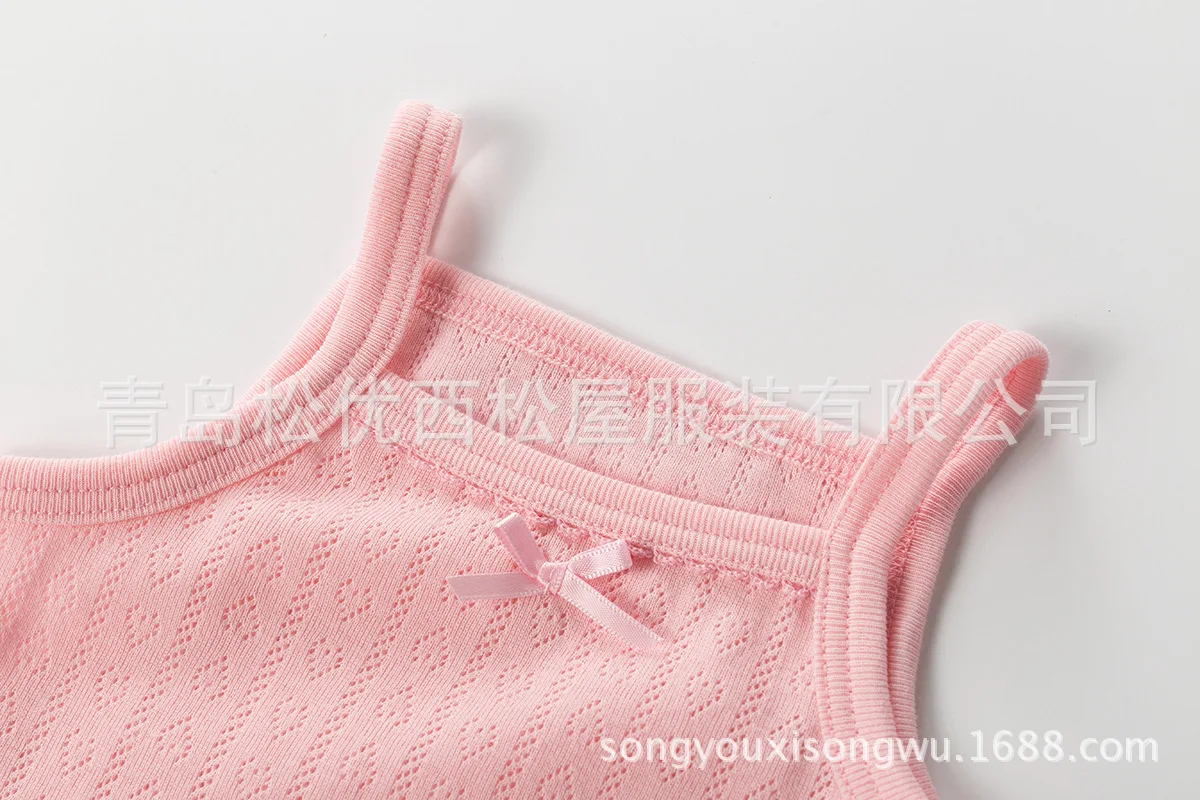 Song you Nishimatsu House 19 лет, тонкая, Всесезонная, сетчатая, открытая, детская, хлопковая майка для девочек, жаккардовый жилет
